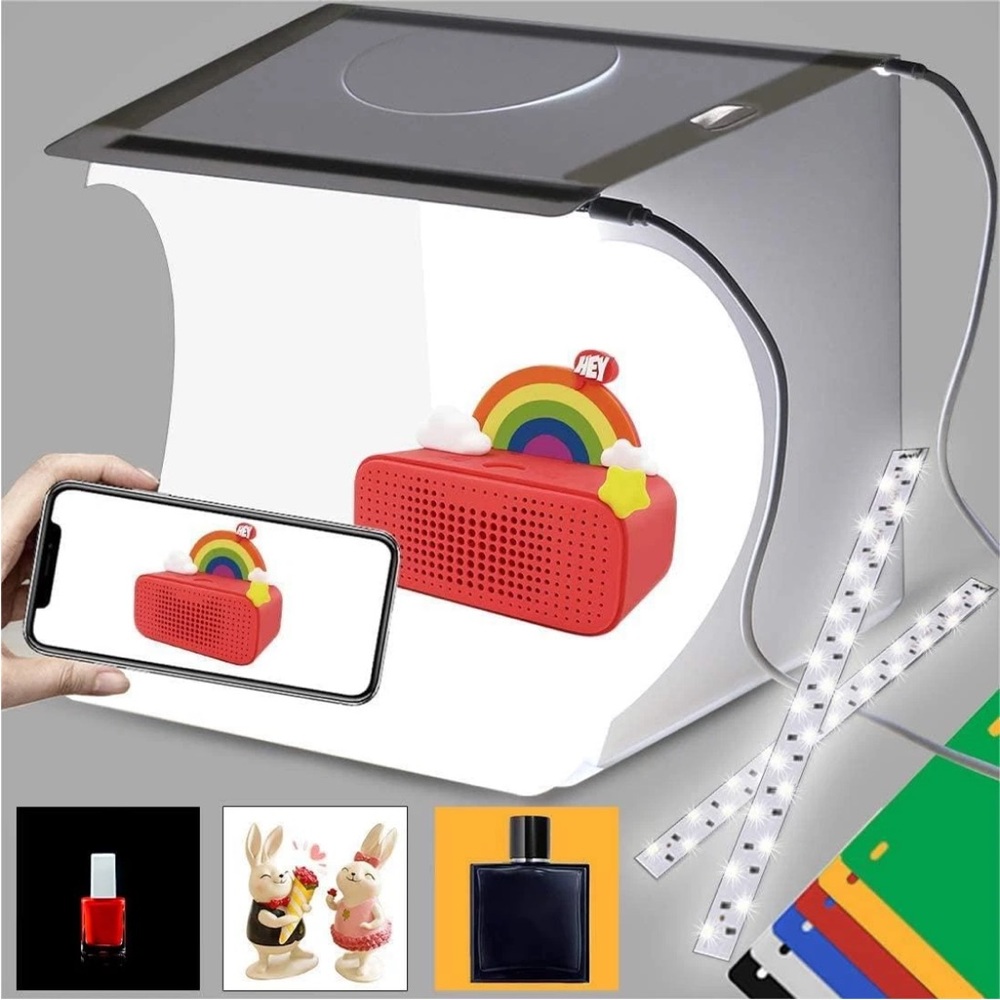 PULUZ Folding Portable Photo Studio LED Light Box Kit OPEN BOX 9 X 9 X 9 Inches